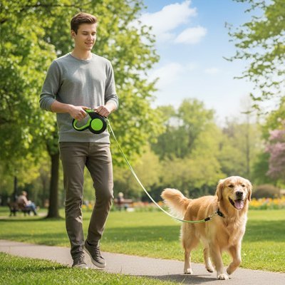Laisse Enrouleur pour Chien | SecurWalk - Système de Blocage Sécurisé - Mon Empire Canin